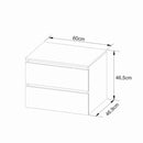 Balcão Gabinete Gaveteiro Suspenso 60cm Organizador Sem Cuba 2 Gavetas Banheiro BN3607