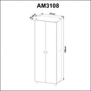 Armário Mulituso AM3108 2 Portas 7 Prateleiras Branco - Tora Design