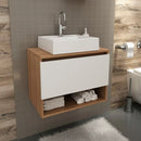 Balcão Gabinete Armário Suspenso 60cm SEM CUBA 1 Porta 1 Nicho Banheiro BN3606