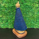 Escultura Nossa Senhora com Pérolas Azul e Dourado - Tora Design