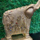 Escultura Elefante Dourado com Pedrarias - Tora Design