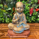 Escultura Buda com Tambor Dourado e Turquesa - Tora Design