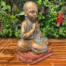 Escultura Buda com Tambor Dourado e Turquesa - Tora Design