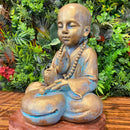 Escultura Buda com Tambor Dourado e Turquesa - Tora Design