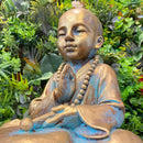 Escultura Buda com Tambor Dourado e Turquesa - Tora Design