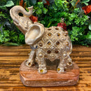 Escultura Elefante Pequeno Dourado com Pedrarias - Tora Design