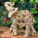 Escultura Elefante Pequeno Dourado com Pedrarias - Tora Design