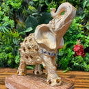 Escultura Elefante Pequeno Dourado com Pedrarias - Tora Design