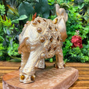 Escultura Elefante Pequeno Dourado com Pedrarias - Tora Design
