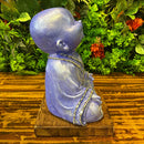 Escultura Buda Gratidão Sorridente Lilás - Tora Design