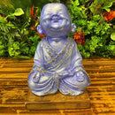 Escultura Buda Gratidão Sorridente Lilás - Tora Design