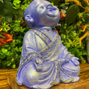 Escultura Buda Gratidão Sorridente Lilás - Tora Design