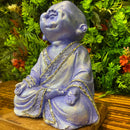 Escultura Buda Gratidão Sorridente Lilás - Tora Design