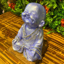 Escultura Buda Gratidão Sorridente Lilás - Tora Design