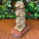 Escultura Trio Macaco Sabedoria Dourado - Tora Design