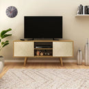 Rack para TV 42 Polegadas 2 Portas R1464 Natural e Palha - Tora Design