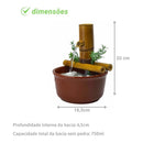 Fonte Decorativa de Mesa Água Cascata Feng Shui Bambu 16cm