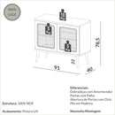 Balcão Curve 91cm com Tela Natural TB318 - Tora Design