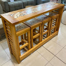 Bancada de Madeira Maciça + 4 Banquetas de Brinde - Tora Design