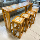 Bancada de Madeira Maciça + 4 Banquetas de Brinde - Tora Design