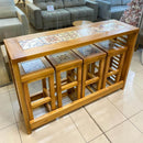 Bancada de Madeira Maciça + 4 Banquetas de Brinde - Tora Design