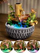 Fonte de Água Decorativa de Mesa Cascata Bambu em Resina