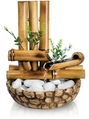 Fonte Bambu de Mesa Feng Shui Água Cascata Decorativa 26cm