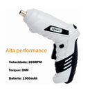 Parafusadeira Sem Fio Portátil Recarregável 32 Ponteiras + Maleta com Acessórios - Tora Design