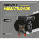 Furadeira e Parafusadeira Sem Fio 2 Baterias 12v + maleta e acessórios - Tora Design