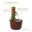 Fonte Decorativa de Mesa Água Cascata Feng Shui Bambu 16cm