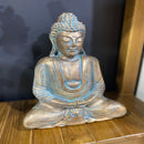 Buda Sidarta Meditando Cobre e Turquesa - Tora Design