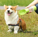 Garrafa dispenser compacta para pets 4 EM 1 - Armazene água, comida e sacolinha